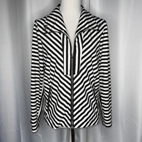 Erin London Striped Flip Cuff Jacket Med - Picture 8 of 10
